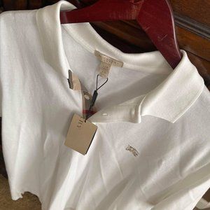 White Burberry Polo Shirt